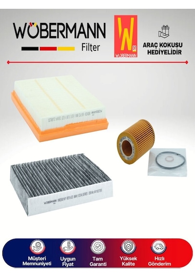 Wöbermann Bmw 1.16i F20/F21 Filtre Bakım Seti 2012-2015 3'lü Karbonlu
