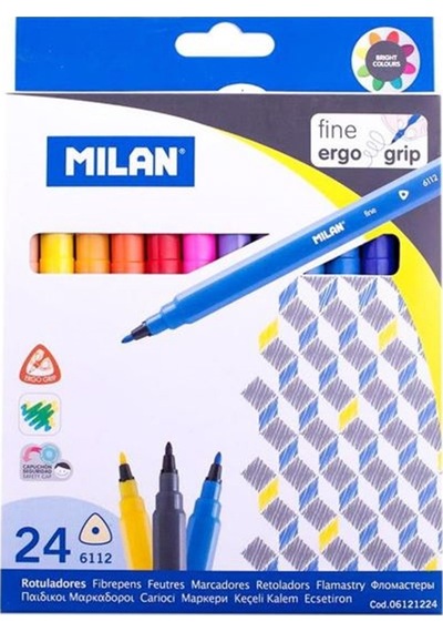 Milan Keçeli Boya Kalemi 24 Lü Ml 80159 Çok Renkli