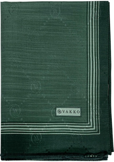 Vakko Pamuk İpek Şal - Bordürlü Monogram - Koyu Yeşil KOYU YEŞİL