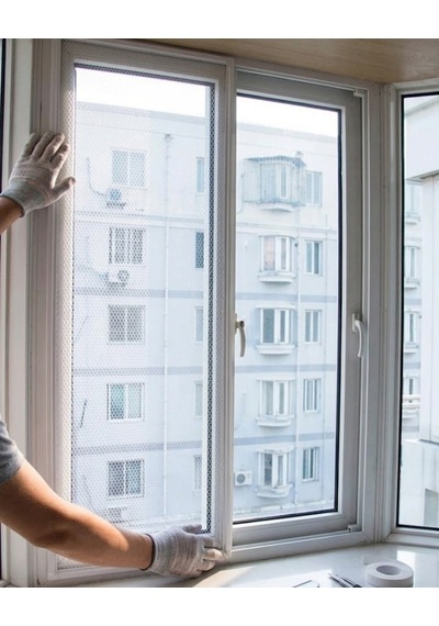 Pencere İçin Sineklik Tülü 100x150 Cm Çift Taraflı Bant Hediyeli - Lisinya Standart