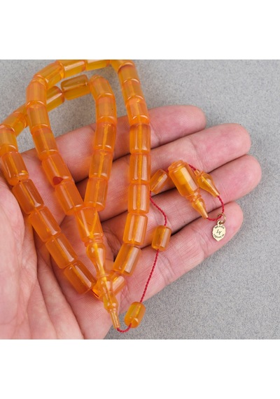 Ateş Kehribar Eski Oyun Zar Obje Patinli Kapsül Kesim 8.5x12.5mm Tesbih