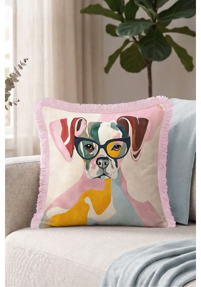 Pop Art Köpek Figürlü Renkli Saçaklı Yastık Kılıfı-sanatsal Bohem Krem Pembe Püsküllü Kırlent Kılıfı Sessiz Ufuk Halo Pop Art Köpek Figürlü Renkli Saçaklı Yastık Kılıfı-sanatsal Bohem Krem Pembe Püsküllü Kırlent Kılıfı Sessiz Ufuk Halo