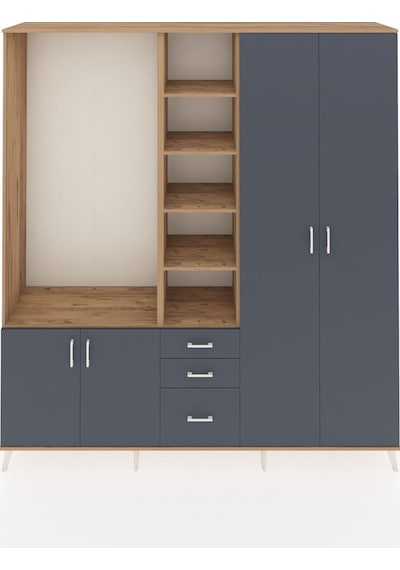Hyperion Dolap 13 Raflı 3 Çekmeceli 4 Kapaklı 220x44x243 Çam-antrasit/antrasit Çok Renkli Hyperion Dolap 13 Raflı 3 Çekmeceli 4 Kapaklı 220x44x243 Çam-antrasit/antrasit Çok Renkli