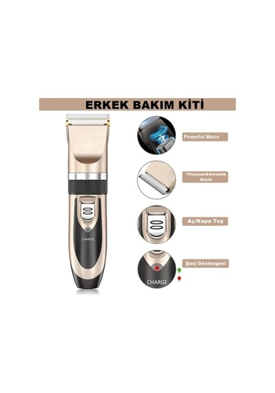 6066 Seramik Bıçaklı Pro Şarjlı Saç Sakal Tıraş Makinesi 9 Farklı Kesim Ayarı Yedek Bataryalı