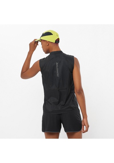Salomon Salomon Sense Aero Wind Vest Kadın Siyah Koşu Rüzgarlığı 27180 Siyah