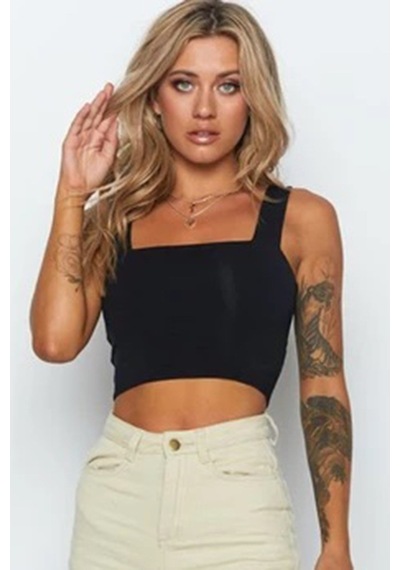 Madmext Mad Girls Siyah Crop Mg1010-siyah