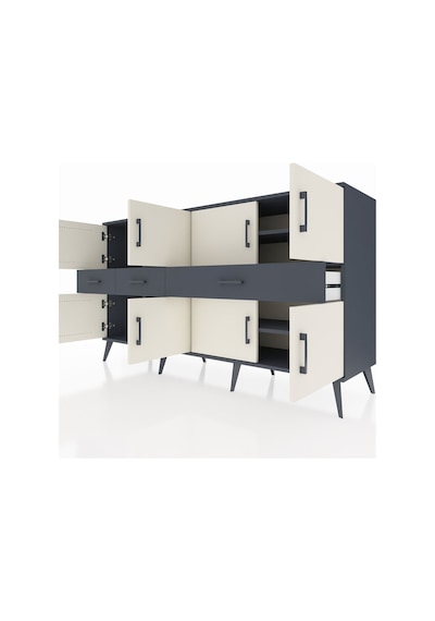 Kronos Konsol 5 Raflı 3 Çekmeceli 8 Kapaklı 176x59x99 Antrasit-ay Antrasit-aytaşı/antrasit Kronos Konsol 5 Raflı 3 Çekmeceli 8 Kapaklı 176x59x99 Antrasit-ay Antrasit-aytaşı/antrasit