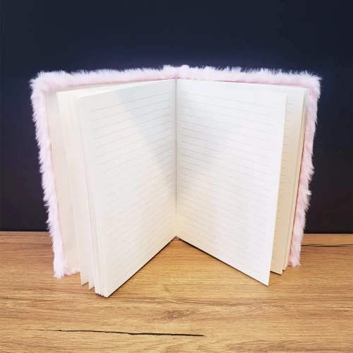 Love Tasarımlı Peluş Kapaklı Defter Hediyelik Çok Renkli