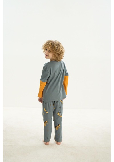 Sevim Erkek Çocuk Uzun Kol Yeşil Pijama Takım C4t2n7o8 001