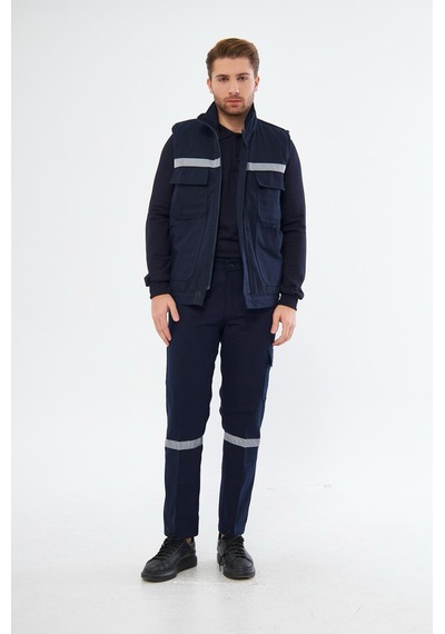 7/7 Gabardin Yelek İçi Polarlı Lacivert
