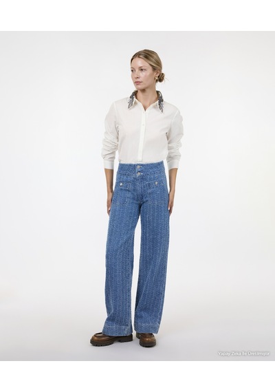 Yargıcı Geniş Normal Bel Pantolon 26kkpn3061x 515 Mavi