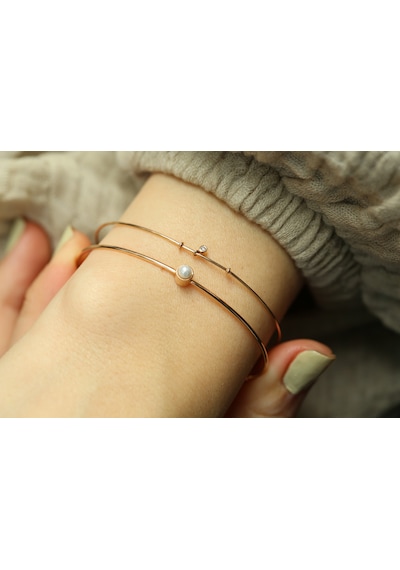 Reis Kuyumculuk T9714 Thin Pearl Bangle Altın Bilezik