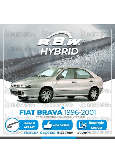 Rbw Hybrid Fiat Brava 1996 - 2001 Ön Silecek Takımı - Hibrit
