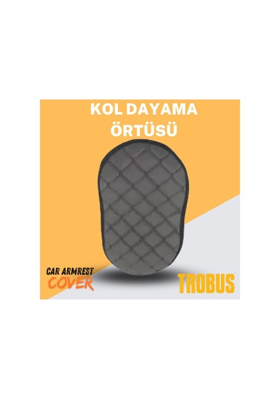 Her Araca Uyumlu Gri Suni Deri Gri Dikişli Kol Dayama Örtüsü