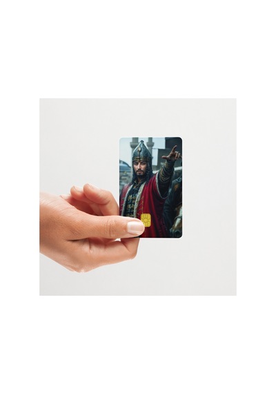 Fatih Sultan Mehmet Parlak Görünümlü Kredi/banka Kart Kaplama Sticker Yüksek Kalite Standart