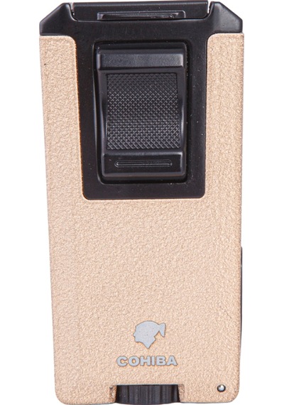 Çift Torch Pürmüz Krem-siyah Metal Puro Çakmağı - Tr7871