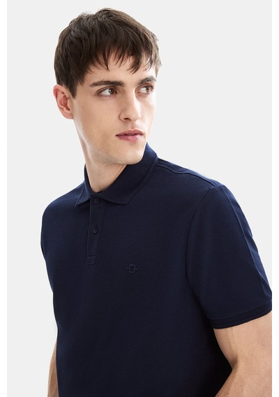 Backandbond Koyu Lacivert Regular Fit Örme Polo Yaka Tişört