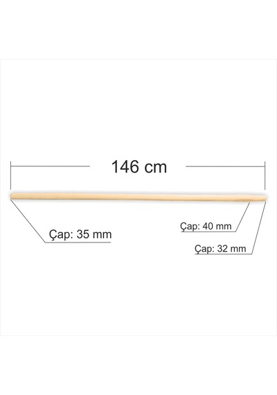 En Kalın Sağlam Uzun 150 Cm Kırılmaz Gerçek Ahşap Odun Kazma Kürek Tırmık Sapı Kolu Sopası Tutacağı