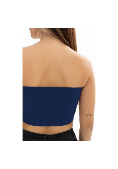 Mistirik Palude Model Straplez Bluz Örme Semaless Mdeol Bluz Bondeo Lacivert Renk Lacivert