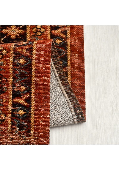 Narhan Kiremit Oturma Odası Salon Robot Süpürge Uyumlu Saçaklı Kilim Dokulu Kolay Temizlenebilir Hali