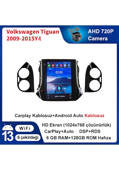 Volkswagen Tiguan 2009-2015 Yıl Tesla Multimedya 6-128 Gb
