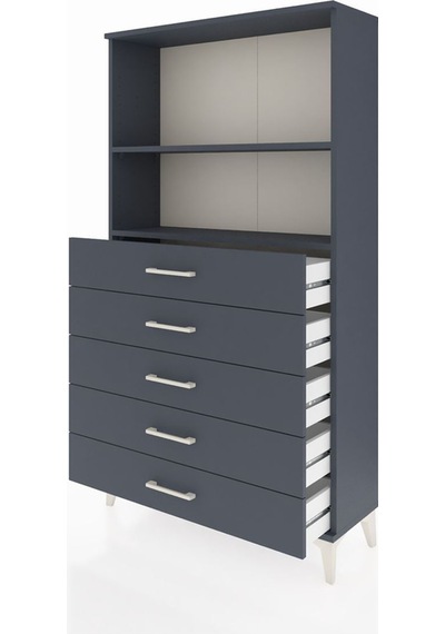 Arges Dolap 2 Raflı 5 Çekmeceli 88x30x163 Antrasit-antrasit Antrasit Arges Dolap 2 Raflı 5 Çekmeceli 88x30x163 Antrasit-antrasit Antrasit