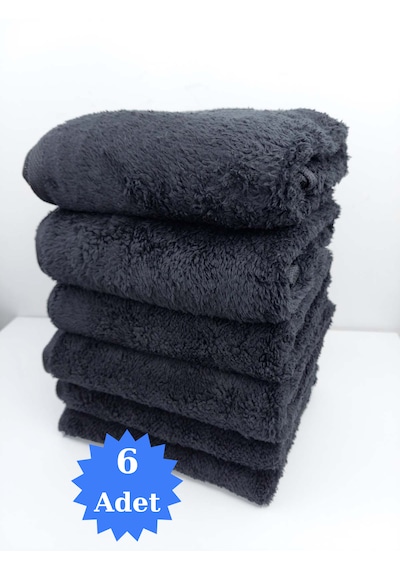 Boya Tutmaz Mikrofiber Kuaför Havlusu 6'lı Siyah 50 x 90 CM Saç Açıcıya Dayanıklı