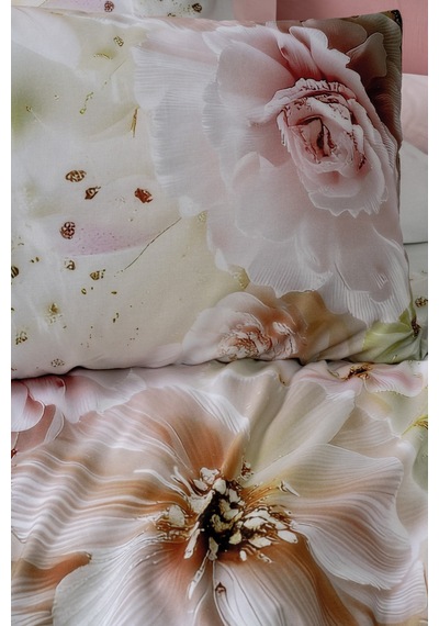 Cotton Box 3d Flower %100 Pamuk Saten - Elara Pembe