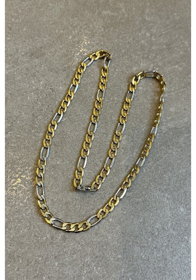 Viyana Tasarım Fashion Model Gold Silver Color 316l Paslanmaz Çelik 55cm Kolye Altın - Gümüş