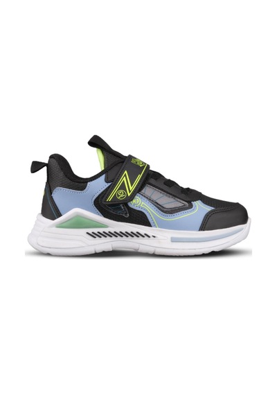 M.P Büyük Erkek Çocuk Cırtlı Siyah-mavi Sneaker Siyah - Mavi