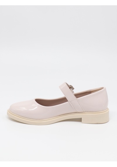Nesilshoes Nesil Shoes Süha 250 Bej Rugan Tokalı Balerin Kadın Babet