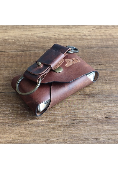 Sumerian Leather Craft Deri Sigara Kılıfı Tarçın