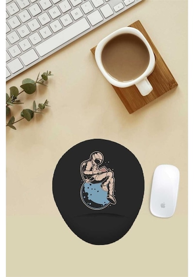 Kitap Okuyan Astonot Desenli Bilek Destekli Mouse Pad Mousepad