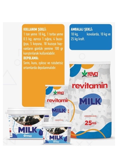 Revitamin Milk Süt Verim Artırıcı Hayvan Yem Katkısı 25 Kg Kraft