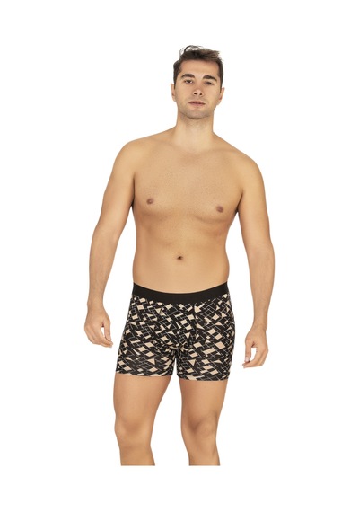 Özkan Underwear Özkan 11111 5'li Paket Erkek Pamuklu Karışık Desenli Likralı Penye Boxer DESENLİ