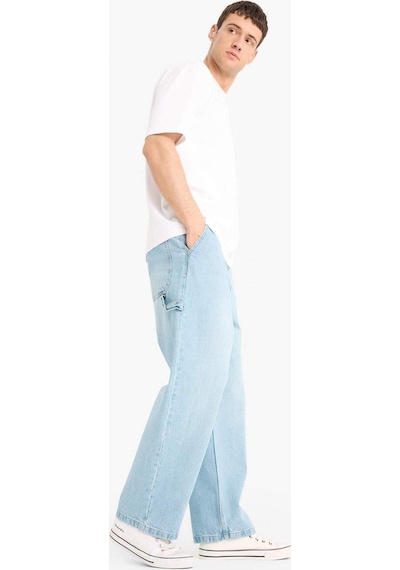 DeFacto %100 Pamuk Skater Fit Geniş Kalıp Yüksek Bel Geniş Paça Jean Pantolon F3925AX25SMNM39 DeFacto %100 Pamuk Skater Fit Geniş Kalıp Yüksek Bel Geniş Paça Jean Pantolon F3925AX25SMNM39