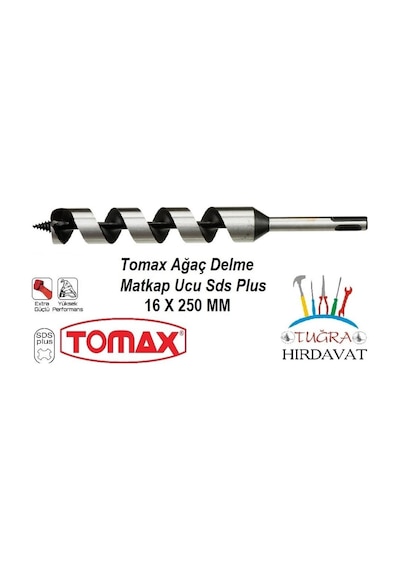Tomax Sds Plus Ağaç Delme Ahşap Delme Matkap Ucu 16x250