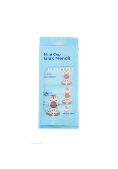 Go İthalat Mini Cep Islak Mendil Günlük Pratik 8&amp 39 Li Paket Çok Renkli
