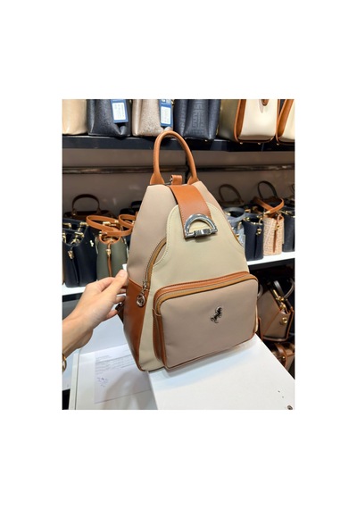 Çanta Trend Miami Polo Clup Kadın Sırt Çantası Vizon Kum