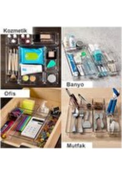 Meleni Home 16'lı Modüler Set Çekmece İçi Düzenleyici - Makyaj Takı Aksesuar Organizer - Dolap İçi Düzenleyici