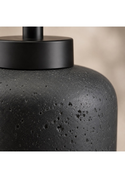 The Voguemaxima Siyah Xl Taş Dokulu Sıvı Sabunluk 9x24 Cm