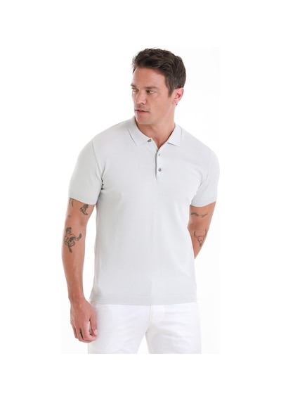 Hatemoğlu Gri Regular Fit Düz Polo Yaka Tişört 35362023c001 007 Gri