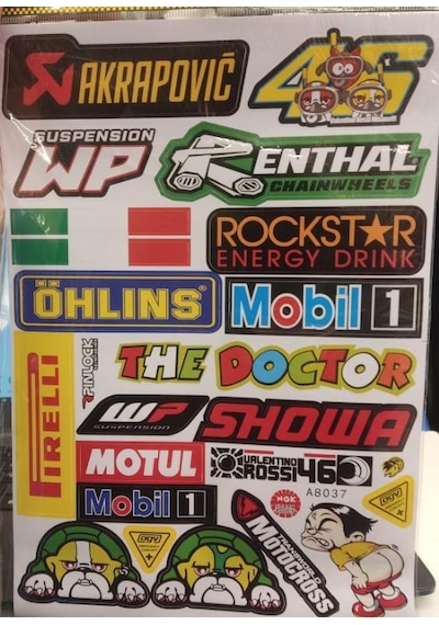 Araba, Motosiklet, Bisiklet, Kask Sponsor Sticker Seti, Çıkartma Etiketi A8037 Model Siyah