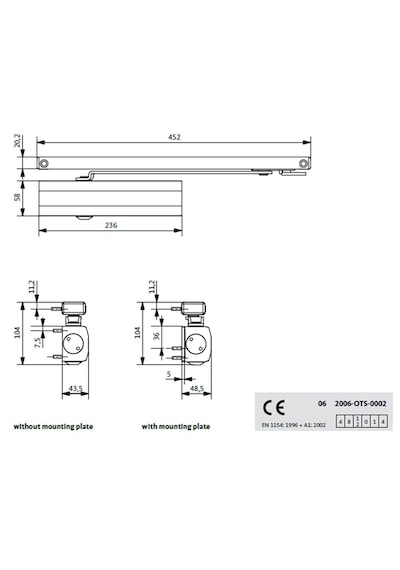 G-u Ots 430 En 2-3 Kayar Kollu Kapı Kapatıcı