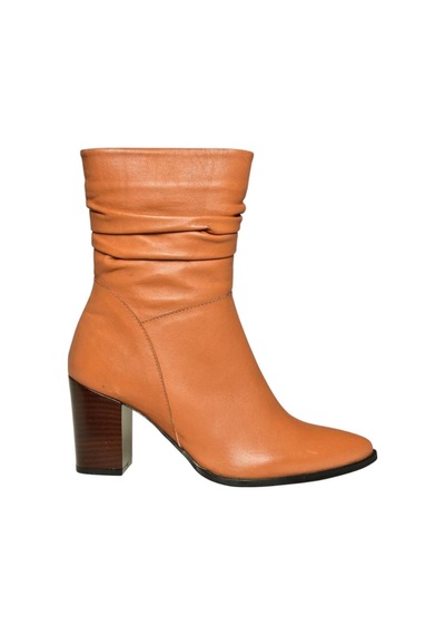 Fox Shoes V398095103 Taba Hakiki Deri Kalın Topuklu Kadın Bot Taba-hakiki Deri