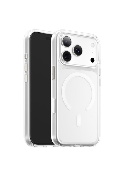 İphone 18 Pro Max Uyumlu Sararmaz Crystal Pro Magsafe Kılıf Kamera Kontrol Ve Metal Tuş Uyumlu Beyaz