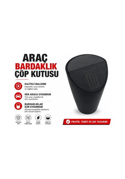 Araç Çöp Kutusu , Araç Bardaklık Çöp Kovası , Araç Bardaklığa Takılan Çöp Kutusu