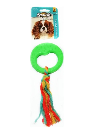 Doglife İpli Desenli Halka 20 CM Küçük Irk ve Yavru Köpek Oyuncağı