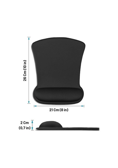 Flexpad Bilek Destekli Konfor Kaymaz Ergonomik Mouse Pad Siyah Siyah