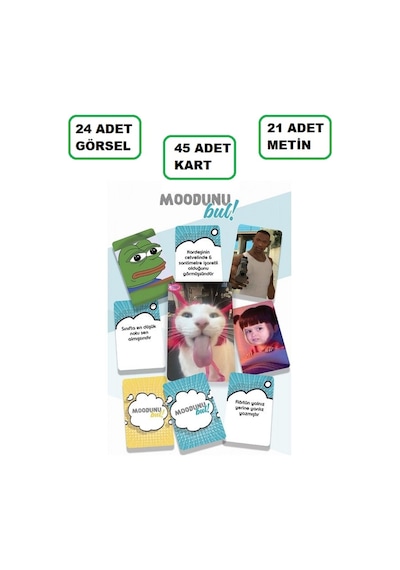 Moodunu Bul Mini Klasik Kart Oyunu 1.paket 45 Kart